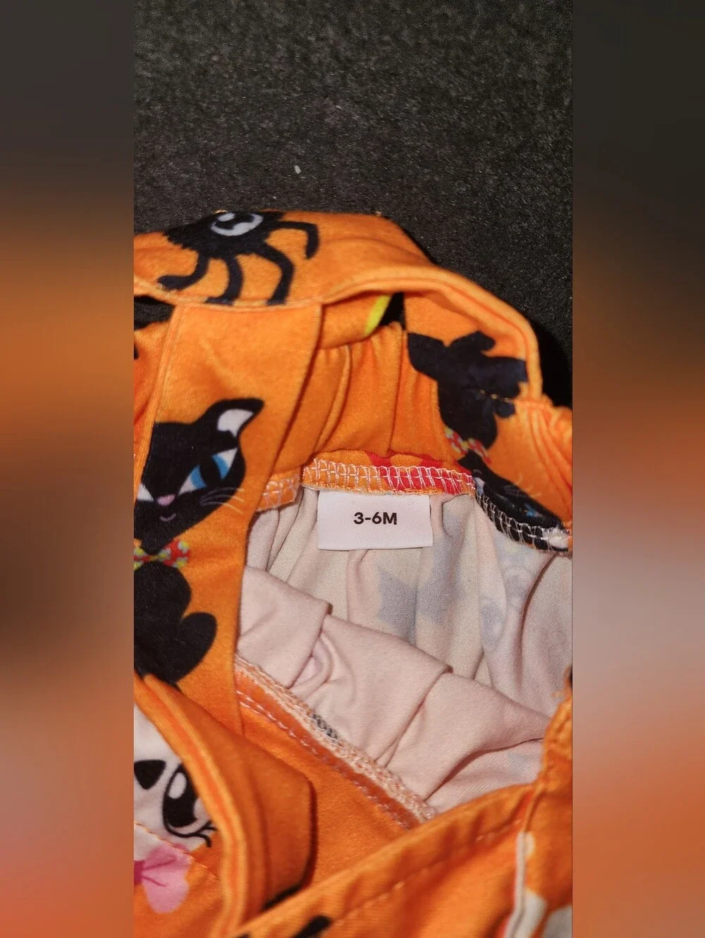 Halloween Romper Orange Baby 3/6 months Pre-owned skull bat spider